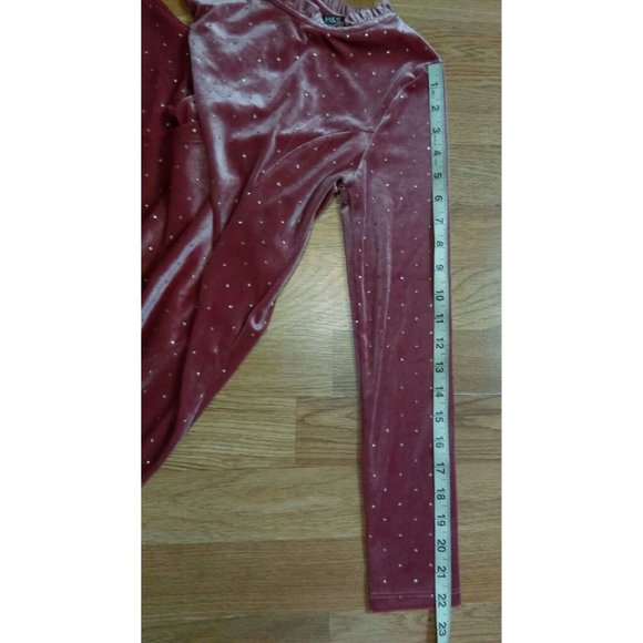 M&S Mark & Spencer Long Sleeve A-line Pink Glittery Velvet Dress 11-12 Youth - Picture 10 of 12